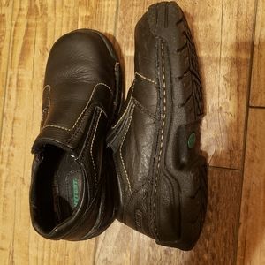 Women's  Hytest Opanka Slip on Steel top work shoes Black sz 8M